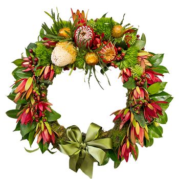 Natural Wreath Large Flowers