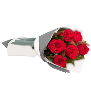 Long Stemmed Rose Bouquet Red 6 Flowers