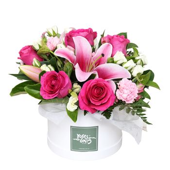 Pink Blush Hatbox Flowers